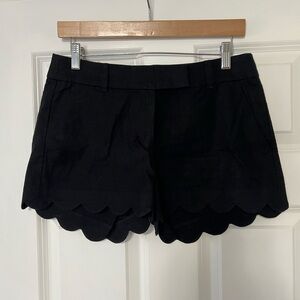 J. Crew Black Scalloped Hem Women Shorts
